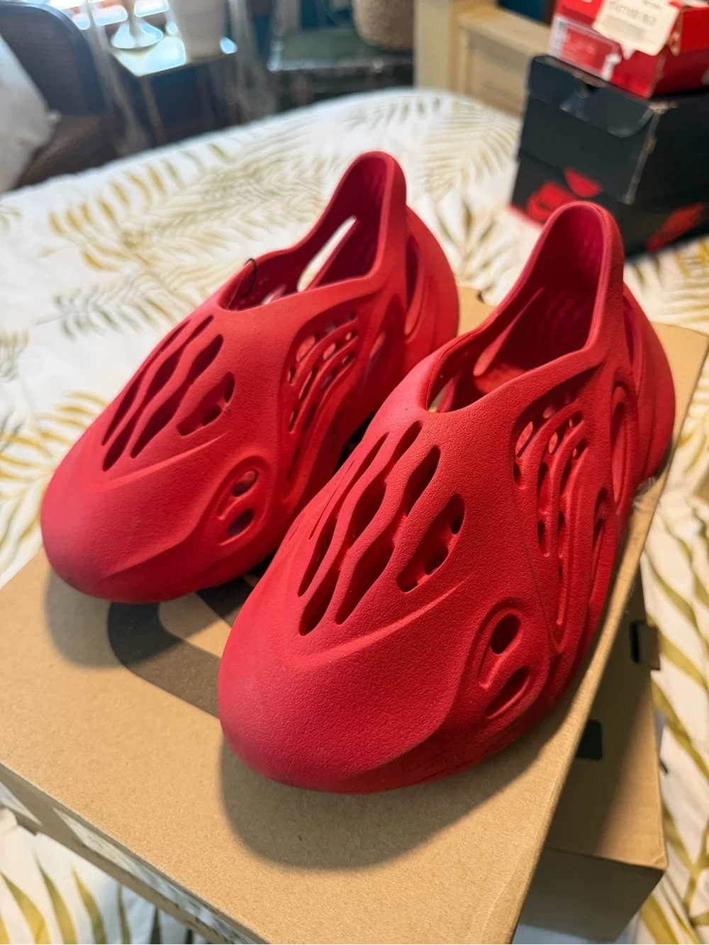 ADIDAS YEEZY Kids Red Foam Runners